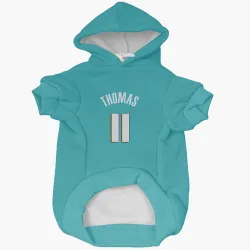 Detroit Pistons Isiah Thomas Teal Pet Hoodie for Dog & Cat