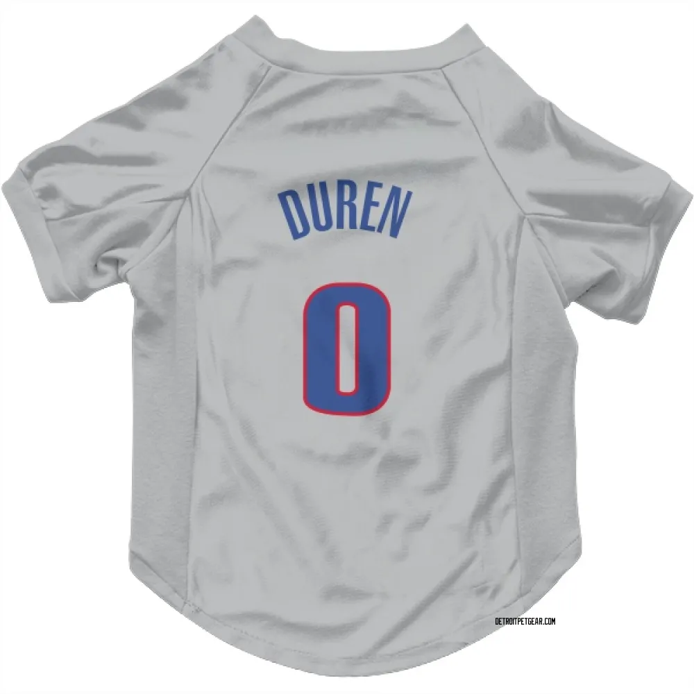 Detroit Pistons Jalen Duren Gray Pet Jersey for Dog & Cat