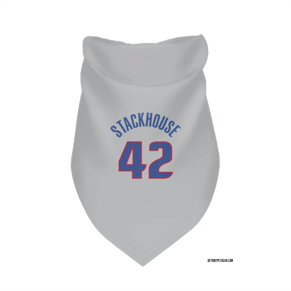 Detroit Pistons Jerry Stackhouse Gray Pet Bandana for Dog & Cat