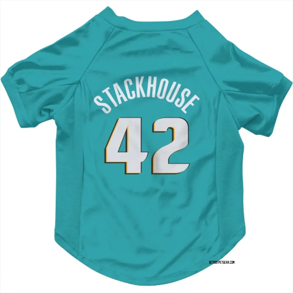 Detroit Pistons Jerry Stackhouse Teal Pet Jersey for Dog & Cat