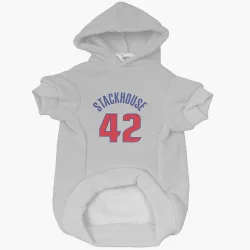 Detroit Pistons Jerry Stackhouse White Pet Hoodie for Dog & Cat