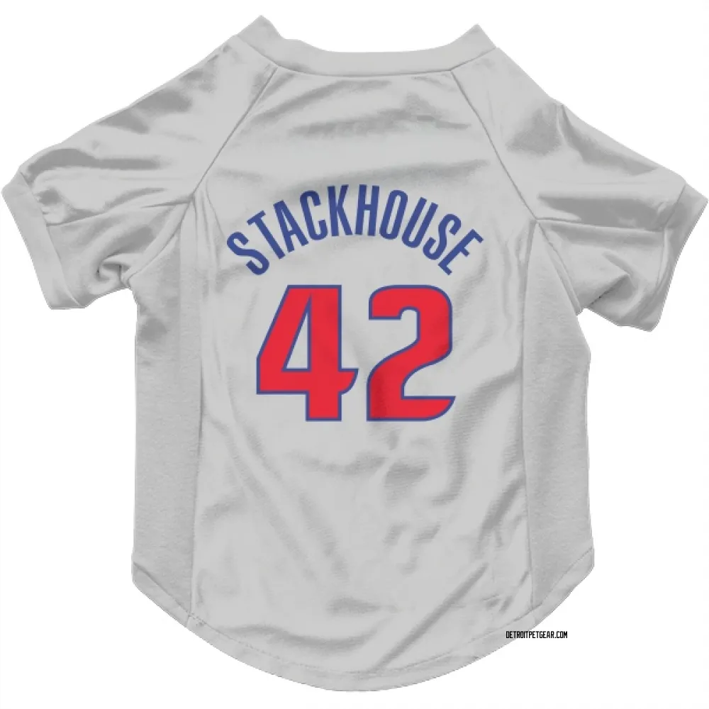 Detroit Pistons Jerry Stackhouse White Pet Jersey for Dog & Cat