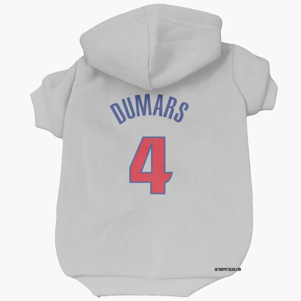 Detroit Pistons Joe Dumars White Pet Hoodie for Dog & Cat