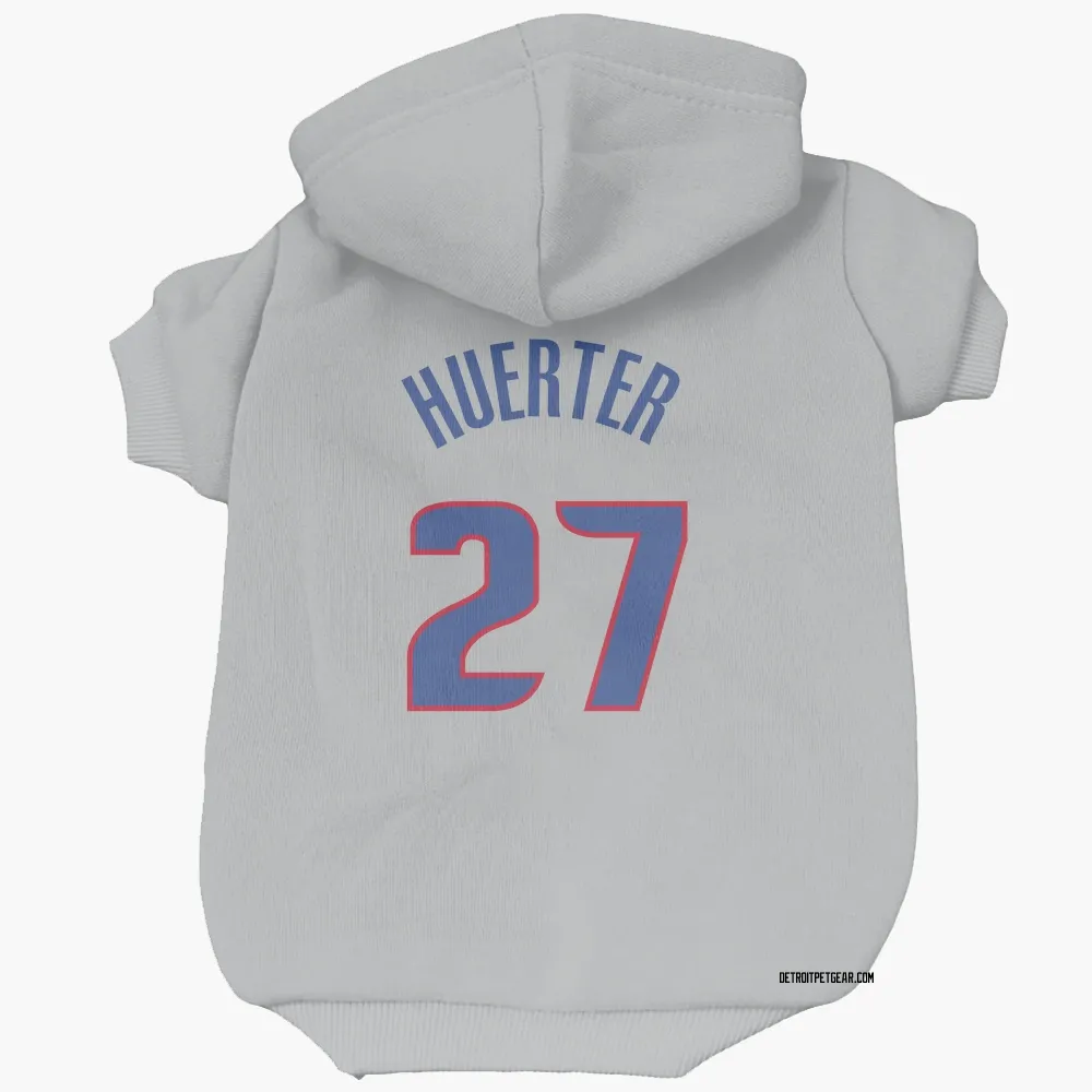 Detroit Pistons Kevin Huerter Gray Pet Hoodie for Dog & Cat