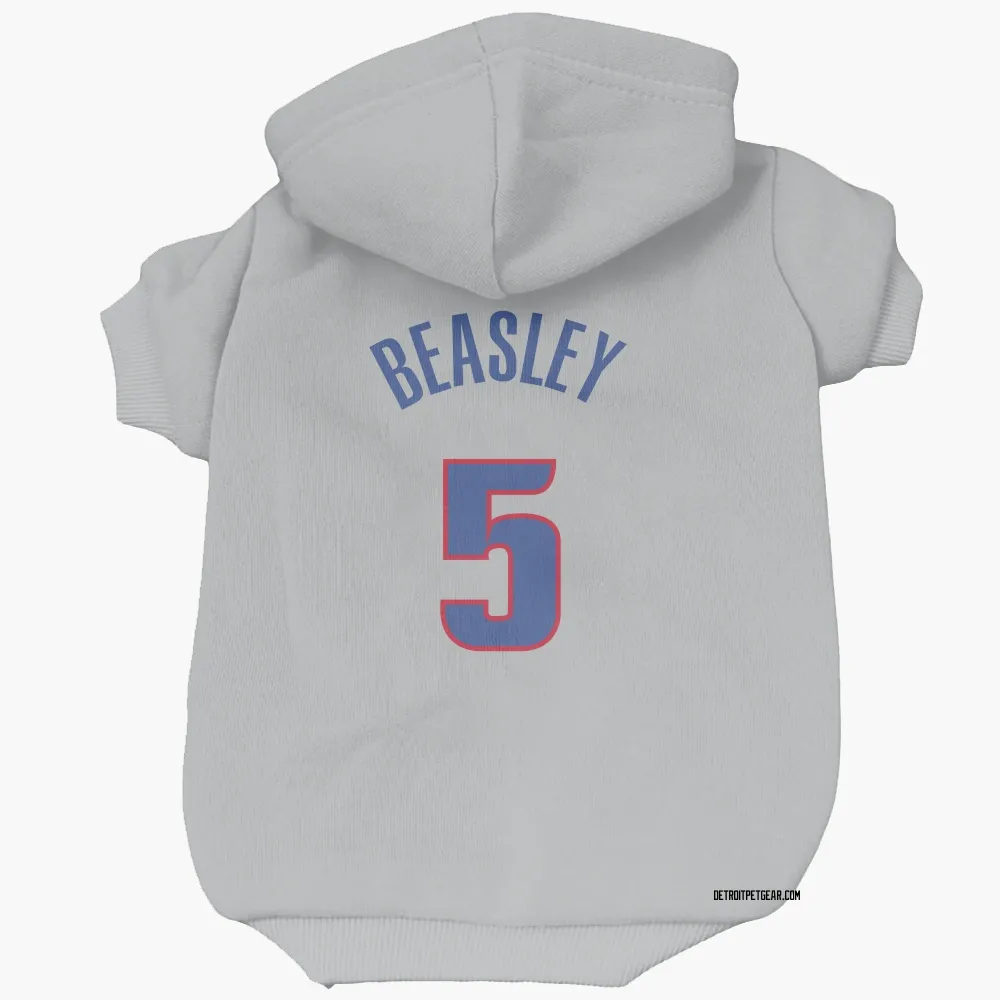 Detroit Pistons Malik Beasley Gray Pet Hoodie for Dog & Cat