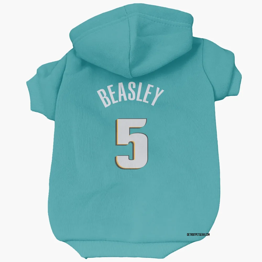 Detroit Pistons Malik Beasley Teal Pet Hoodie for Dog & Cat