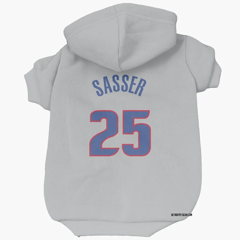 Detroit Pistons Marcus Sasser Gray Pet Hoodie for Dog & Cat