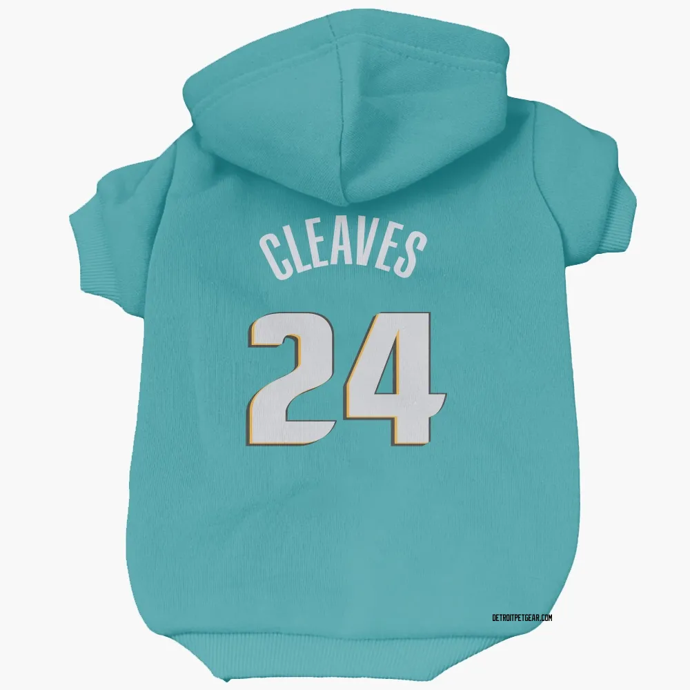 Detroit Pistons Mateen Cleaves Teal Pet Hoodie for Dog & Cat