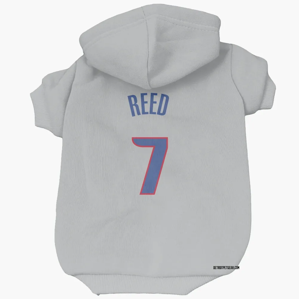Detroit Pistons Paul Reed Gray Pet Hoodie for Dog & Cat