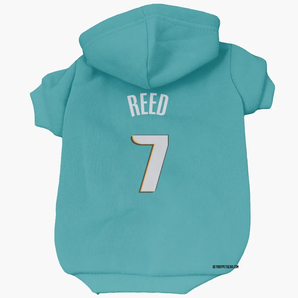 Detroit Pistons Paul Reed Teal Pet Hoodie for Dog & Cat