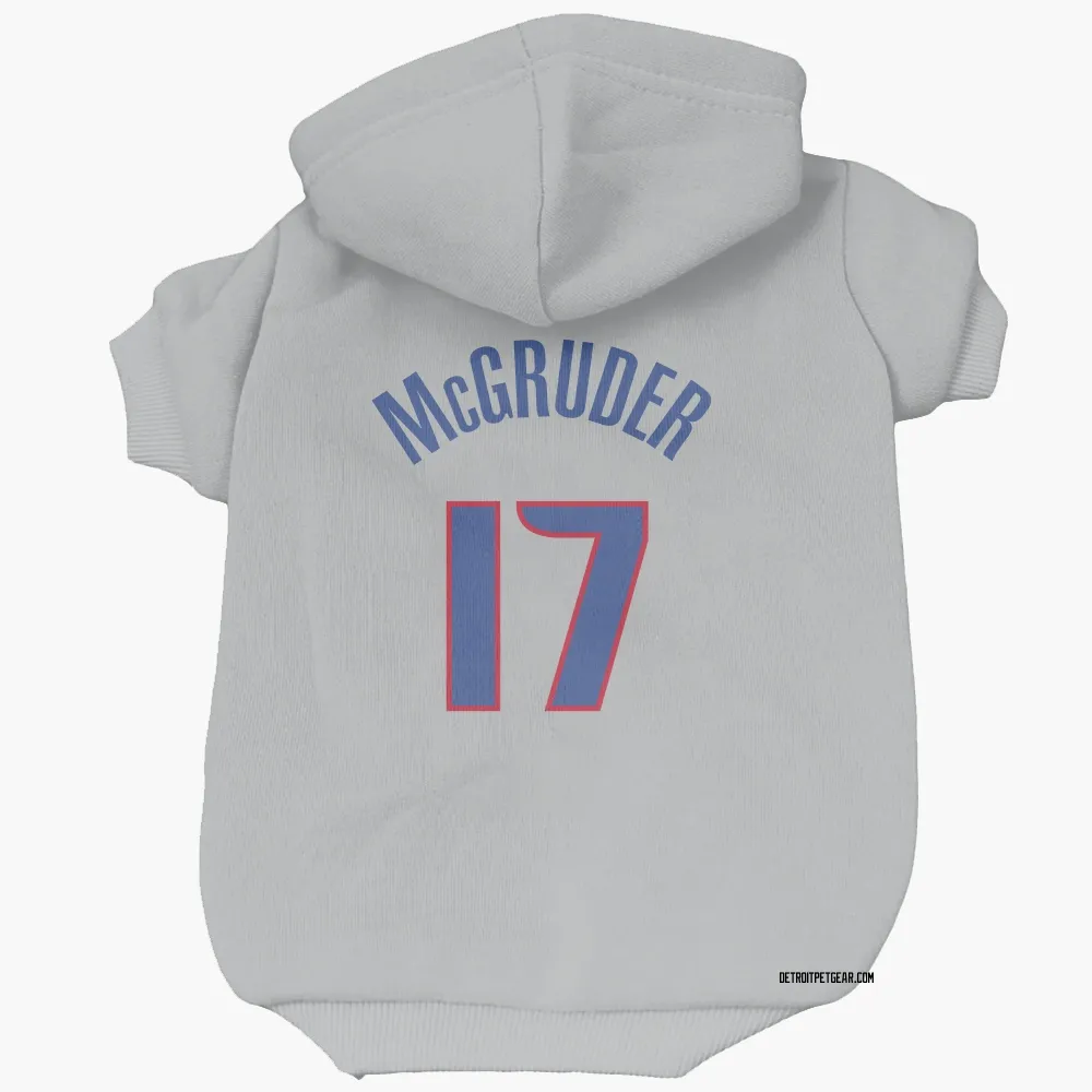 Detroit Pistons Rodney McGruder Gray Pet Hoodie for Dog & Cat