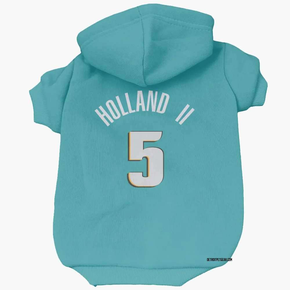 Detroit Pistons Ronald Holland II Teal Pet Hoodie for Dog & Cat