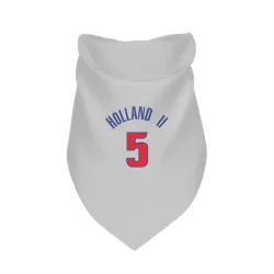 Detroit Pistons Ronald Holland II White Pet Bandana for Dog & Cat