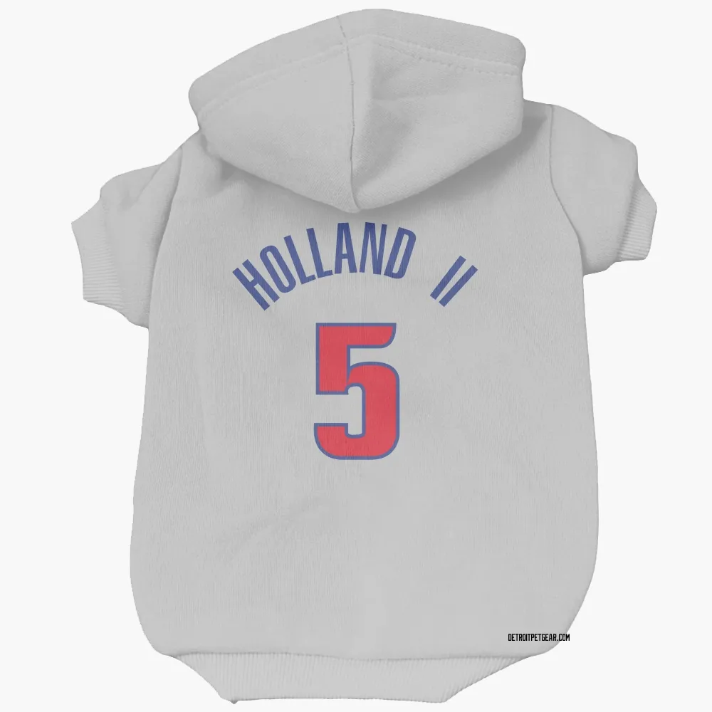 Detroit Pistons Ronald Holland II White Pet Hoodie for Dog & Cat