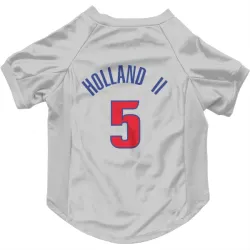 Detroit Pistons Ronald Holland II White Pet Jersey for Dog & Cat