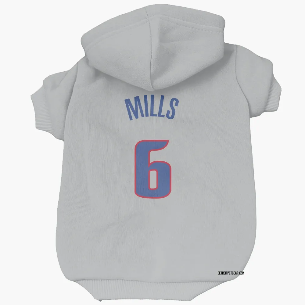 Detroit Pistons Terry Mills Gray Pet Hoodie for Dog & Cat