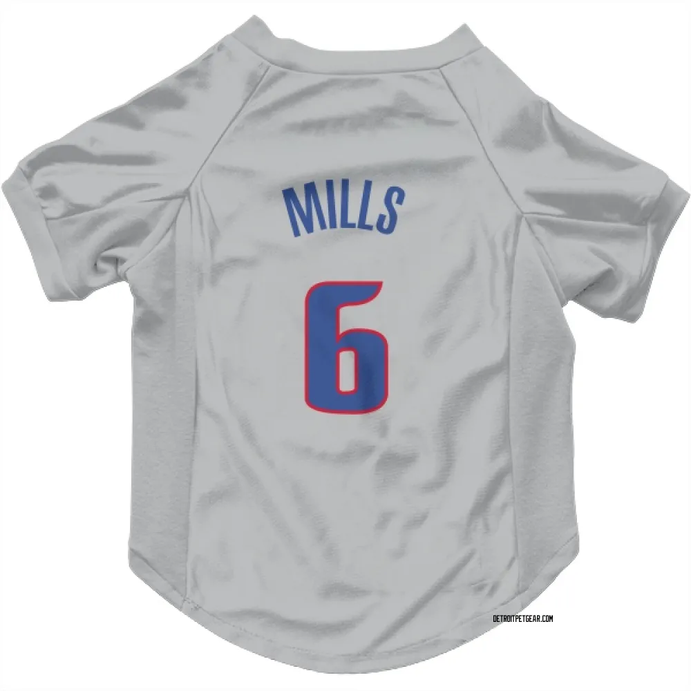 Detroit Pistons Terry Mills Gray Pet Jersey for Dog & Cat