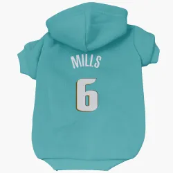 Detroit Pistons Terry Mills Teal Pet Hoodie for Dog & Cat