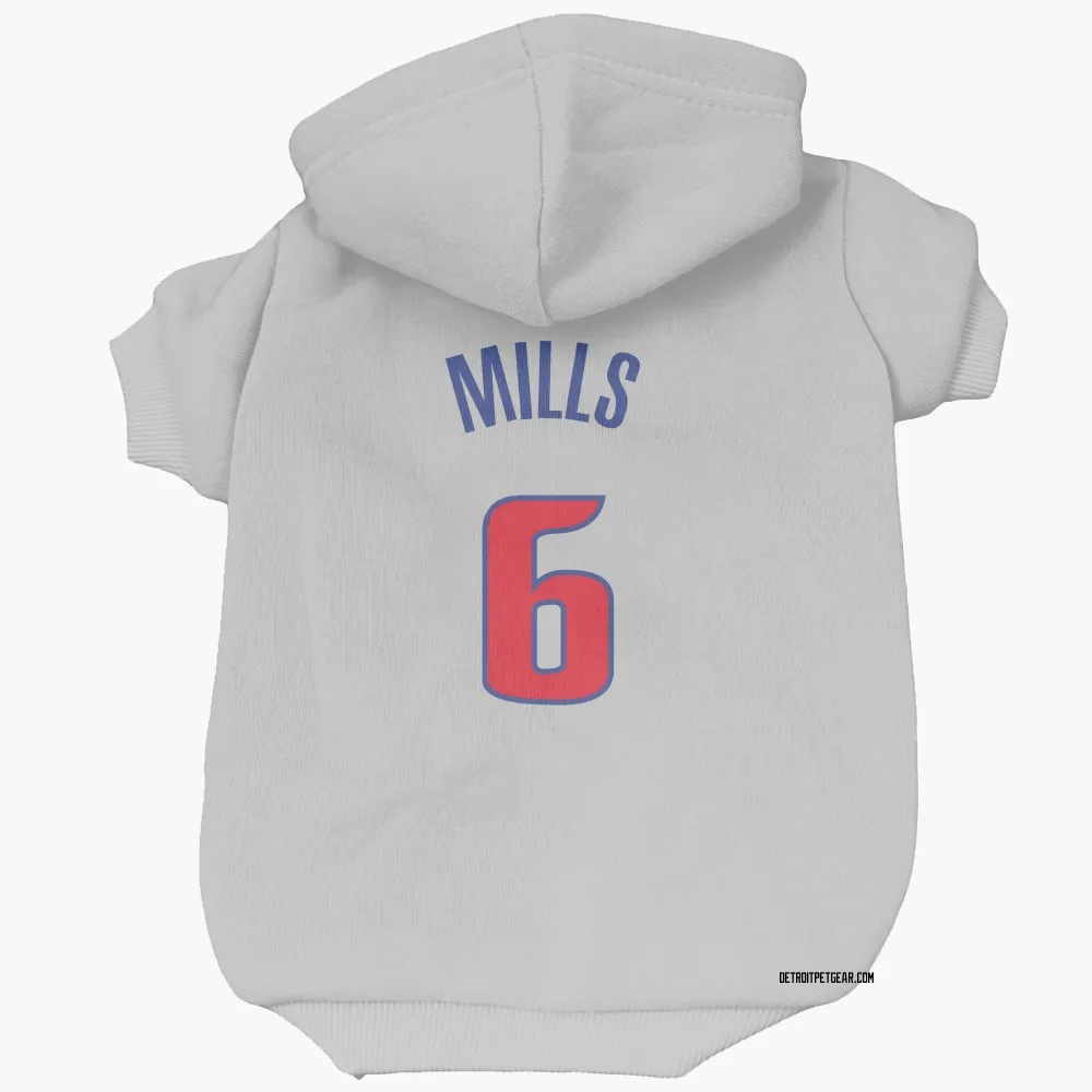 Detroit Pistons Terry Mills White Pet Hoodie for Dog & Cat
