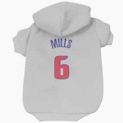 Detroit Pistons Terry Mills White Pet Hoodie for Dog & Cat