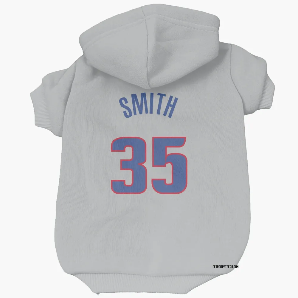 Detroit Pistons Tolu Smith Gray Pet Hoodie for Dog & Cat
