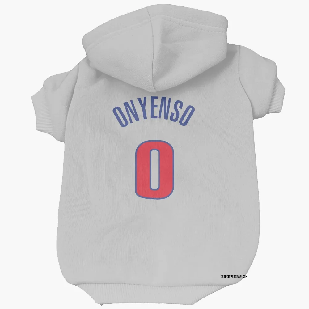 Detroit Pistons Ugonna Onyenso White Pet Hoodie for Dog & Cat