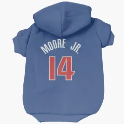 Detroit Pistons Wendell Moore Jr. Blue Pet Hoodie for Dog & Cat