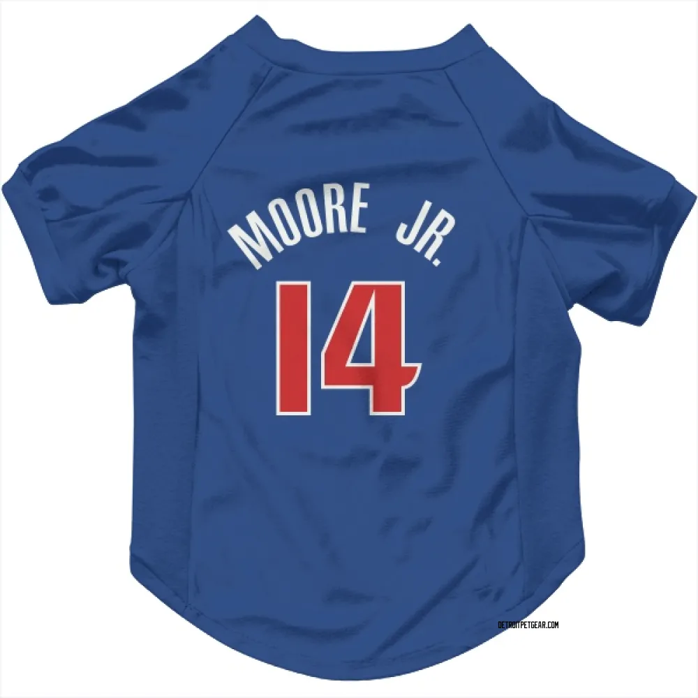 Detroit Pistons Wendell Moore Jr. Blue Pet Jersey for Dog & Cat