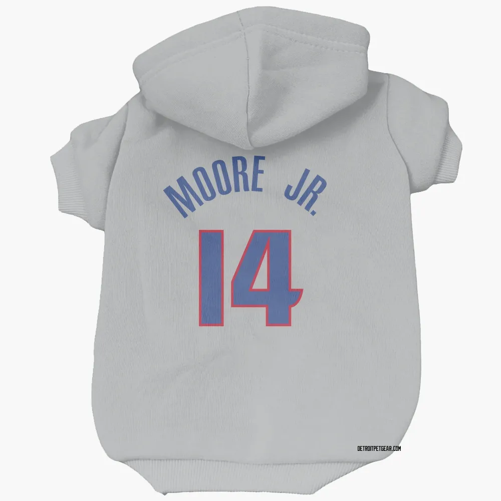 Detroit Pistons Wendell Moore Jr. Gray Pet Hoodie for Dog & Cat