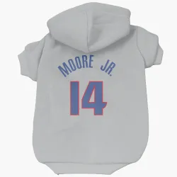 Detroit Pistons Wendell Moore Jr. Gray Pet Hoodie for Dog & Cat