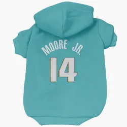Detroit Pistons Wendell Moore Jr. Teal Pet Hoodie for Dog & Cat