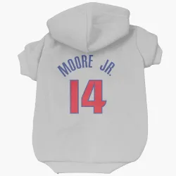 Detroit Pistons Wendell Moore Jr. White Pet Hoodie for Dog & Cat