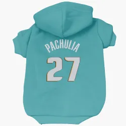 Detroit Pistons Zaza Pachulia Teal Pet Hoodie for Dog & Cat
